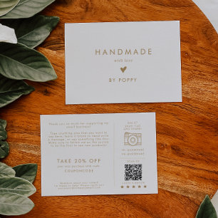 Chic Gold Typografie Handmade mit Liebe Vielen Dan Begleitkarte