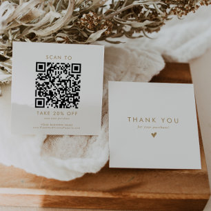 Chic Gold Typografy Business QR Code Vielen Dank Rabattkarte