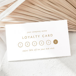 Chic Gold Typografy Business Rewards 6 Punch Treuekarte