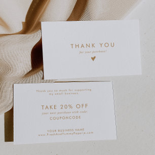 Chic Gold Typografy Business Vielen Dank Rabattkarte