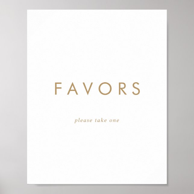 Chic Gold Typografy Gastgeschenke Hochzeiten signi Poster (Vorne)
