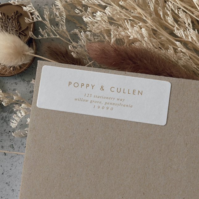 Chic Gold Typografy Return Address Label (Von Creator hochgeladen)