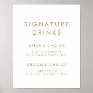 Chic Gold Typografy Signature Drinks Signature Poster
