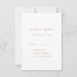 Chic Gold Typografy Simple RSVP Card Karte