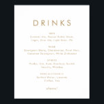 Chic Gold Typografy Wedding Drinks Menu Sign Poster<br><div class="desc">Dieses schicke goldene Typografie Hochzeitsgetränk-Menü ist perfekt für eine moderne Hochzeit. Das einfache Design besticht durch klassisch minimalistische Gold- und Weißtypografie mit einem rustikalen Bohhustengefühl. Anpassbar in jeder Farbe. Behalt das Design minimal und elegant,  wie es ist,  oder personalisiere es durch Hinzufügen von eigenen Grafiken und Kunstwerken.</div>