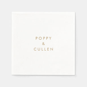 Chic Gold Typografy Wedding Napkins Serviette