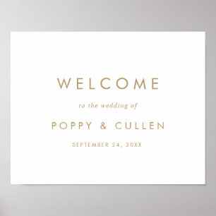 Chic Gold Typografy Wedding Welcome Poster