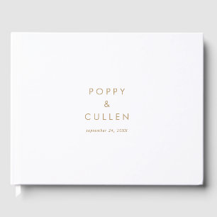 Chic Gold Typographie Mariage Livre d'invité