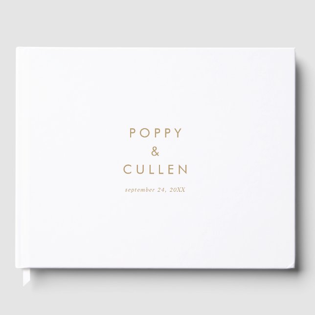Chic Gold Typographie Mariage Livre d'invité (Recto)
