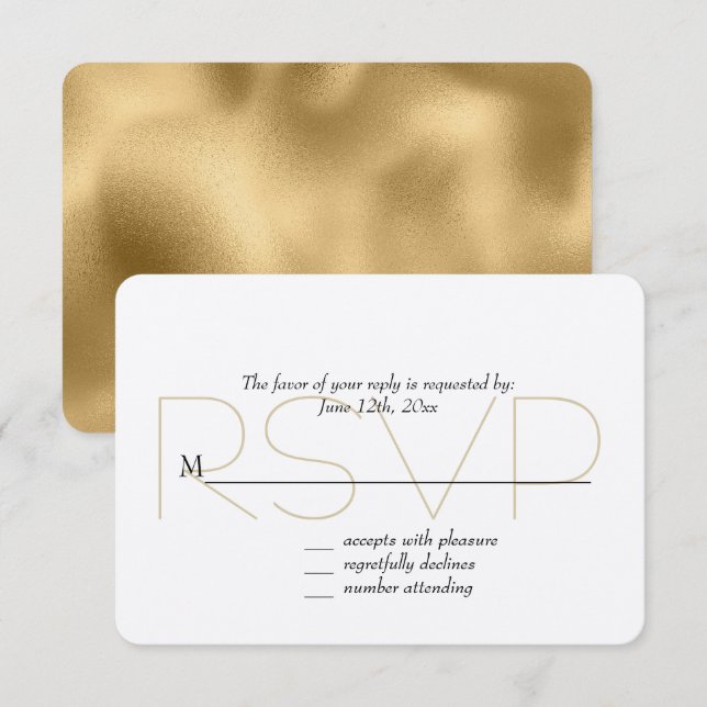 Chic Gold UAWG RSVP Karte (Vorne/Hinten)