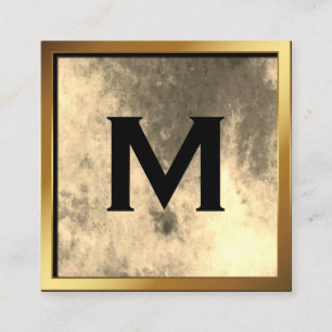 Chic Gold Wasserfarbe mit Monogramm Quadratische Visitenkarte