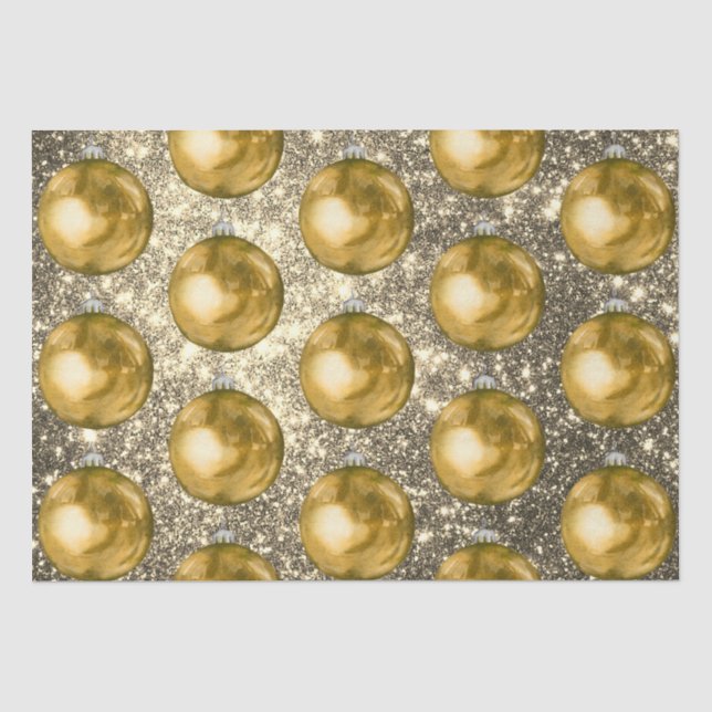 Chic Gold Weihnachtsbälle Silver Sprakls Seidenpapier (Vorderseite)