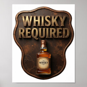 Chic Gold WHISKY ERFORDERLICH Tragbare Kunst Poster