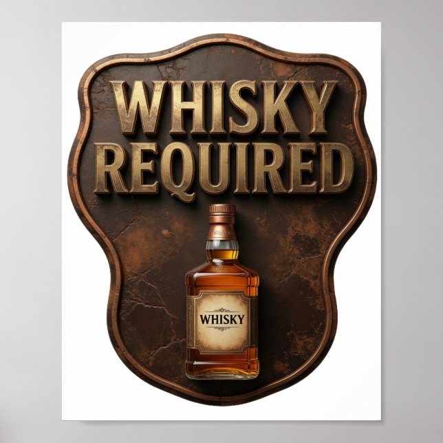 Chic Gold WHISKY ERFORDERLICH Tragbare Kunst Poster (Vorne)