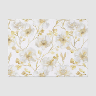 Chic Gold White Blume Brautparty Seidenpapier