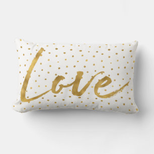 Chic Gold White Dots Liebe Lendenkissen