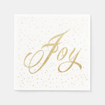 Chic Gold & White Glitzern Freude Weihnachtsfeiert
