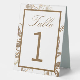Chic Gold & White Imitats Metal Floral Wedding Tischaufsteller