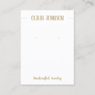 Chic Gold White Juwelier Ohrring Display Visitenkarte