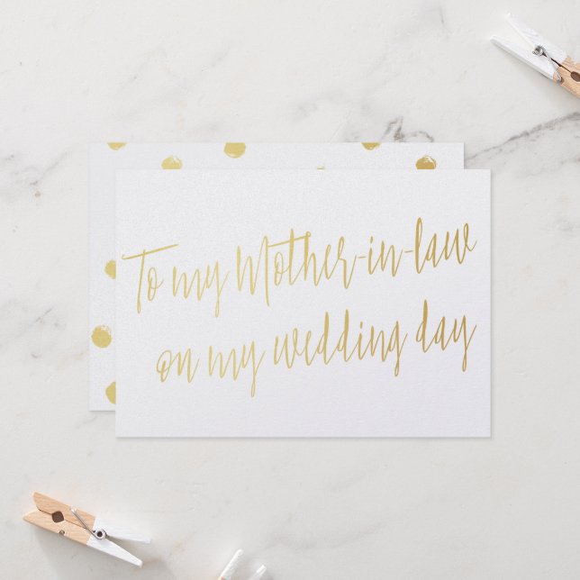 Chic Gold "Zu meiner Schwiegermutter am Hochzeitst Karte (Vorderseite/Rückseite Beispiel)