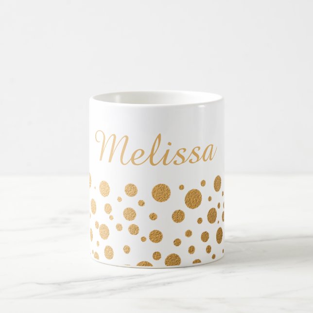 Chic-GoldConfetti punktiert individuellen Namen Kaffeetasse (Mittel)