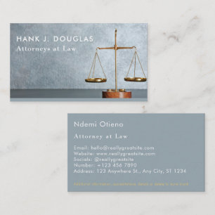 Chic Golden and Gray Lawyer Business Card Visitenkarte