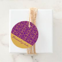 Chic Golden Blume lila Muster | PERSONALISIERT