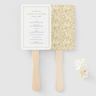Chic Golden Ditzy Floral Wedding Program Fächer