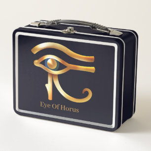 Chic Golden Eye of Horus , ägyptische Hieroglyphen Metall Brotdose