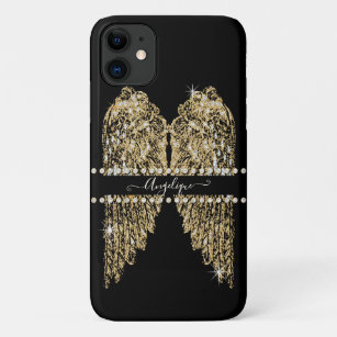 Chic Golden n Diamond Jewel Angel Wings Bling Case-Mate iPhone Hülle