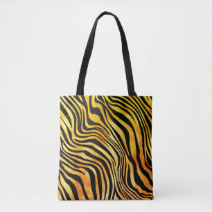 Chic Golden Orange Black Tiger Animal Print Tasche