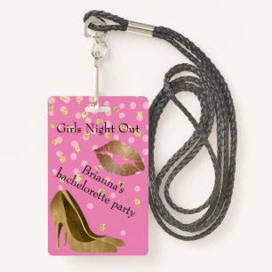Chic Golden Stilettos Rosa Junggeselinnen-Abschied Ausweis