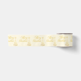 Chic Golden und Cream Yellow Frohe Weihnachten Satinband