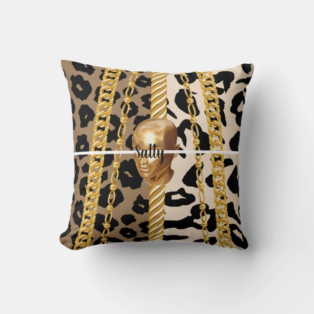 Chic Golden Wild Luxuriöse stilvolle Girly Bday Kissen (Vorderseite)