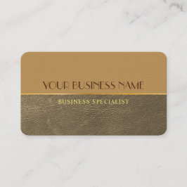 Chic goldene Ledertextur elegant Minimalistisch Visitenkarte