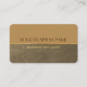Chic goldene Ledertextur elegant Minimalistisch Visitenkarte
