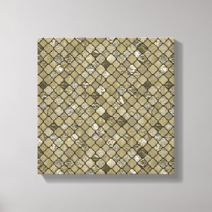 Chic-GoldQuatrefoil Folie und Glitzer Leinwanddruck
