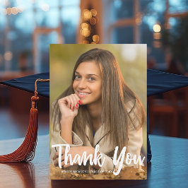 Chic Graduate Foto Modernes, individuelles Abschlu Dankeskarte