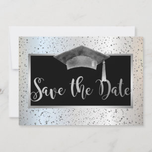Chic Graduation Cap,Confetti Save the Date