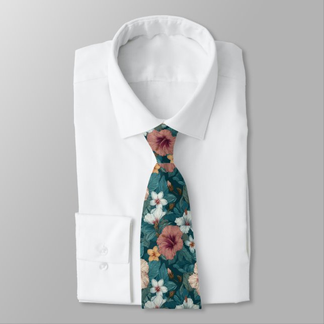 Chic Graduation Gifts For Him Tropical Flower Krawatte (Gebunden)