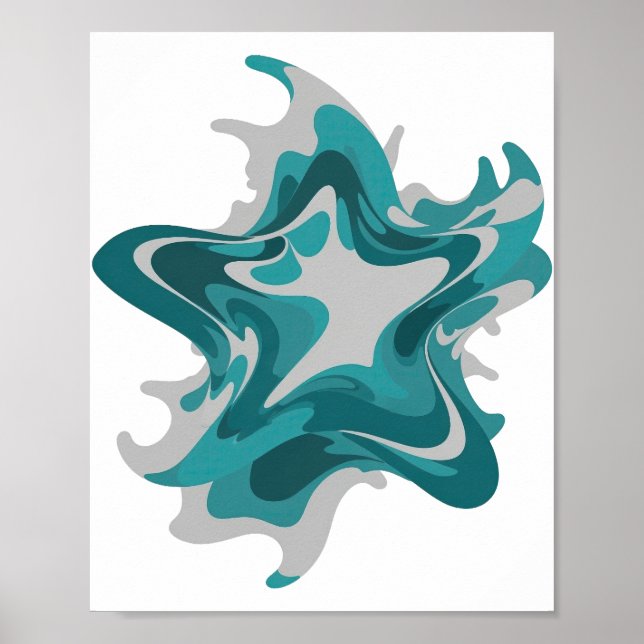 Chic Grau ABSTRACTE KUNST Moderne Gestaltung Poster (Vorne)
