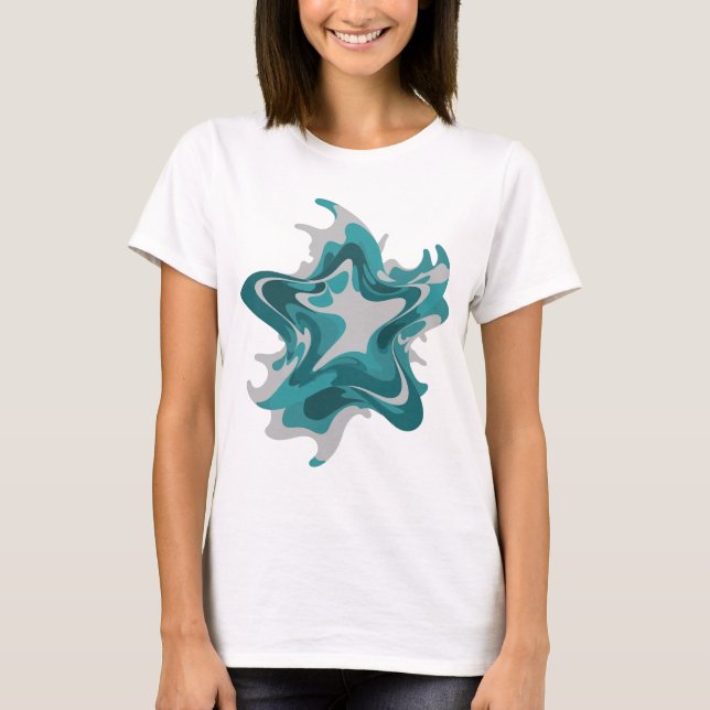 Chic Grau ABSTRACTE KUNST Moderne Gestaltung T-Shirt (Vorderseite)