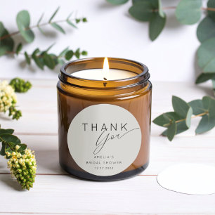 Chic Grau Danke Brautparty  Runder Aufkleber