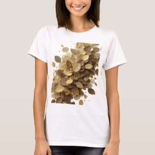 Chic Grau GOLDENE BLÄTTER UND STERNE Grafikdesign T-Shirt