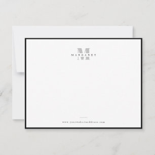 Chic Gray Bold Letter Simple Monogram Name Mitteilungskarte