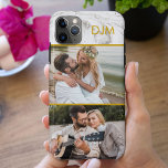 Chic Gray Marble and Gold Initials und 2 Foto Case-Mate iPhone Hülle<br><div class="desc">Chic Foto Handy-Gehäuse, die Sie mit 2 Ihrer Lieblings-Fotos und Ihre Initialen anpassen können. Das Design ist aus grauem Marmor mit goldenen Rahmen und Typografie. Entwickelt für iPhone 11 Pro Max, aber wird viele andere Modelle passen. Wenn Sie ein anderes Modell wählen und es in der Vorschau nicht gut aussieht,...</div>