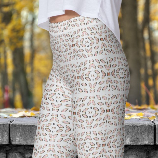 Chic Gray Mirrored Helix Pattern Leggings (Chic Gray Mirrored Helix Pattern Leggings)