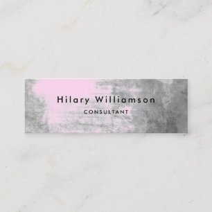 Chic Gray Pastel Pink Grunge Mini Visitenkarte