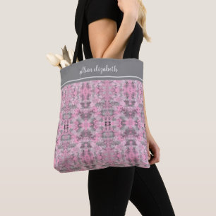 Chic Gray Pattern Mit Monogramm Tasche