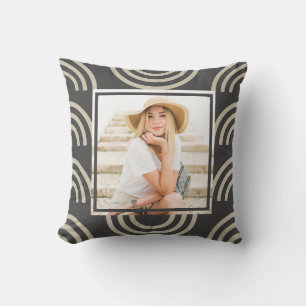 Chic Gray Rainbow Foto Kissen